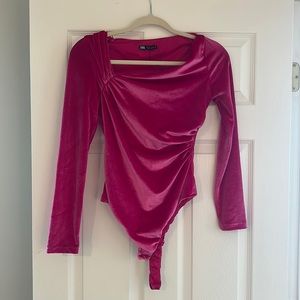 Zara velvet bodysuit